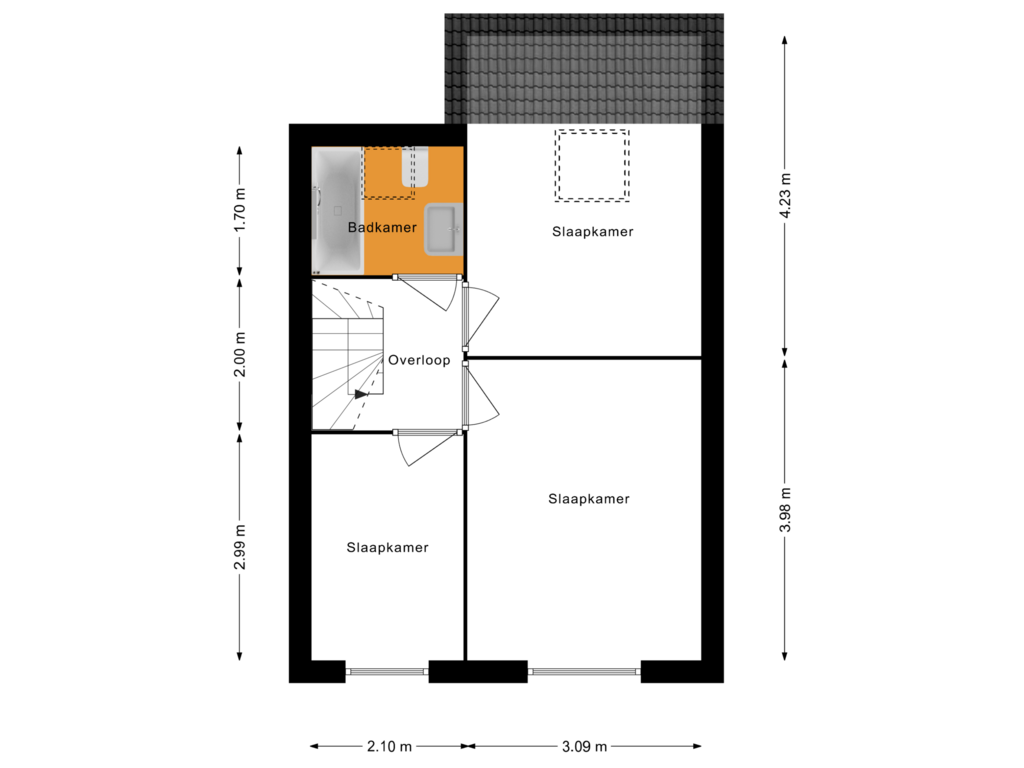 Bekijk plattegrond van 1e Verdieping van Botsehei 58