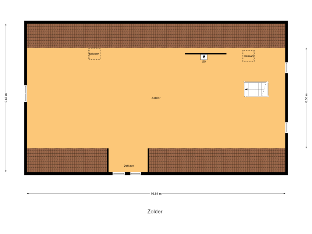 View floorplan of Zolder of Markt 8