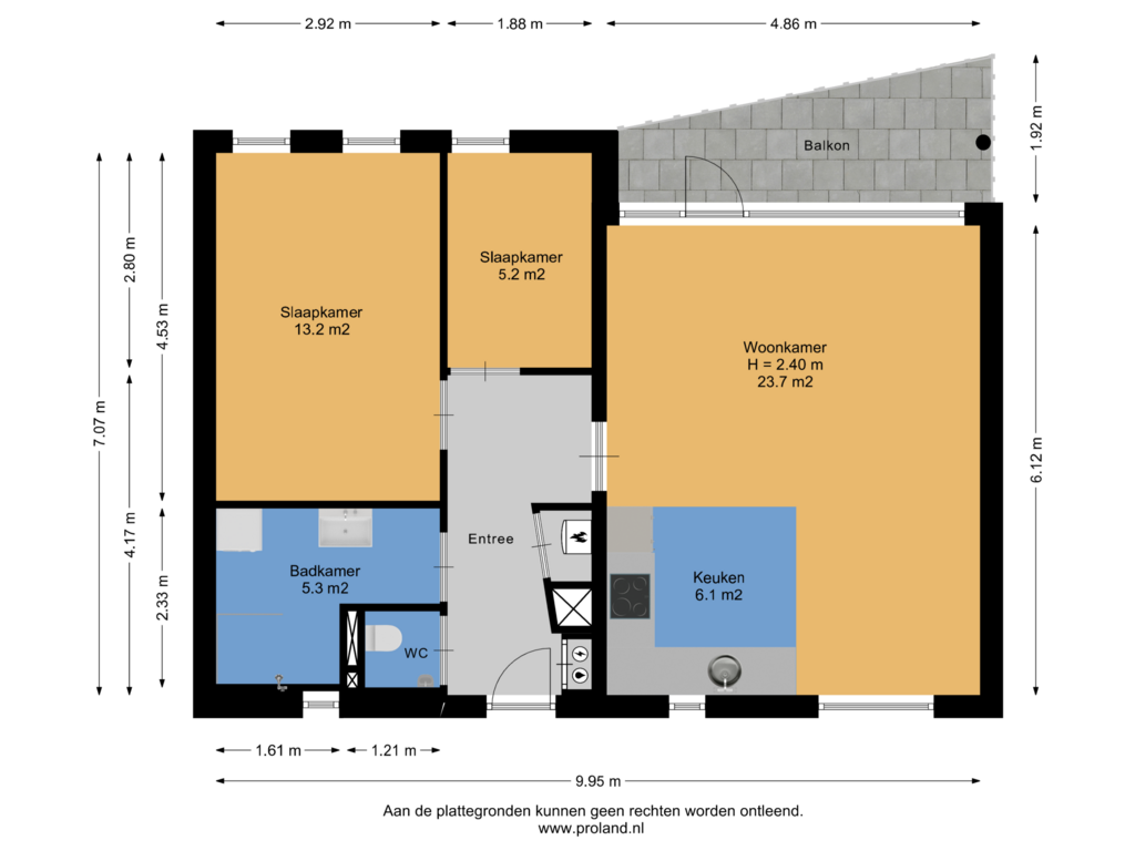 View floorplan of Appartement of Sichtermanmarke 214