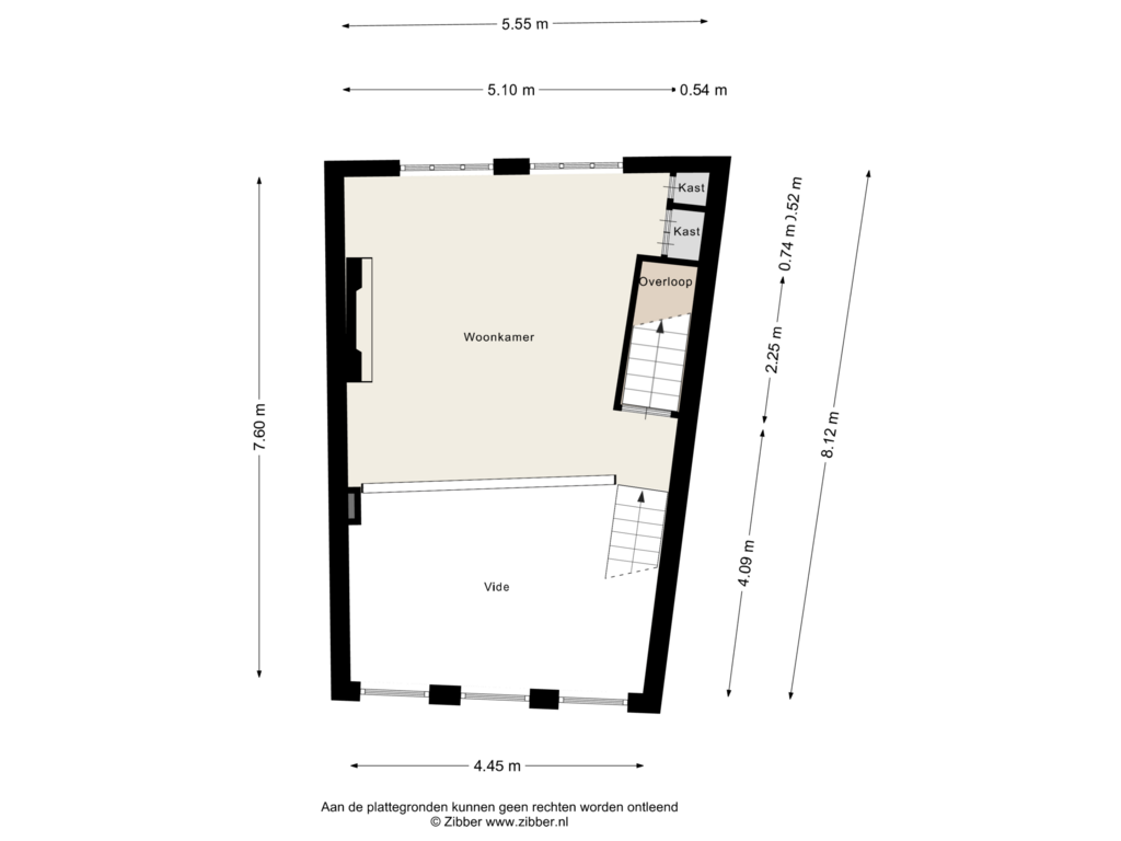 View floorplan of Eerste Verdieping of Kuinderstraat 3