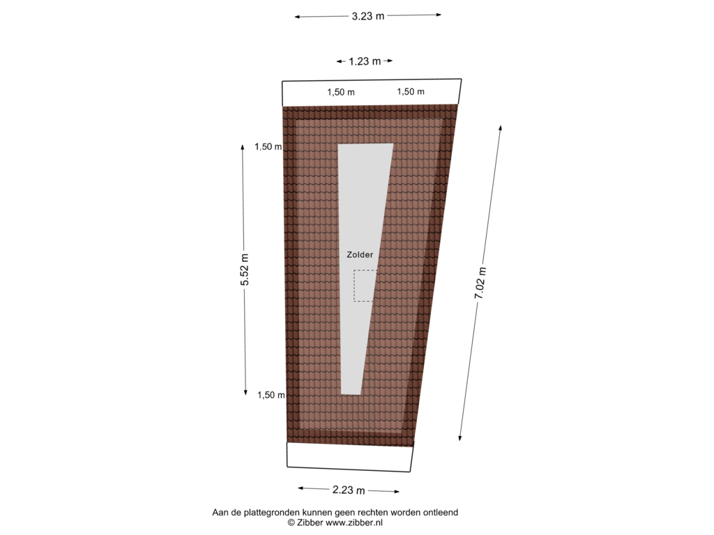 View floorplan of Zolder of Kuinderstraat 3