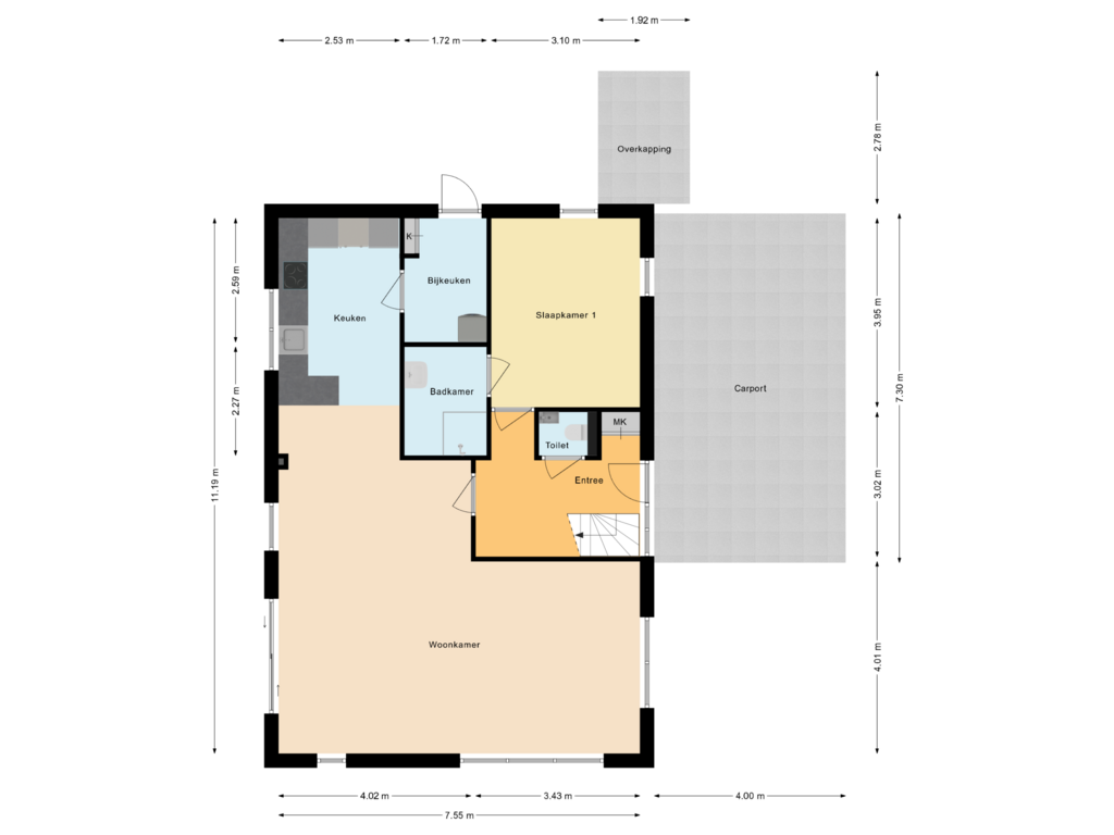 Bekijk plattegrond van Begane grond van Slootakker 5