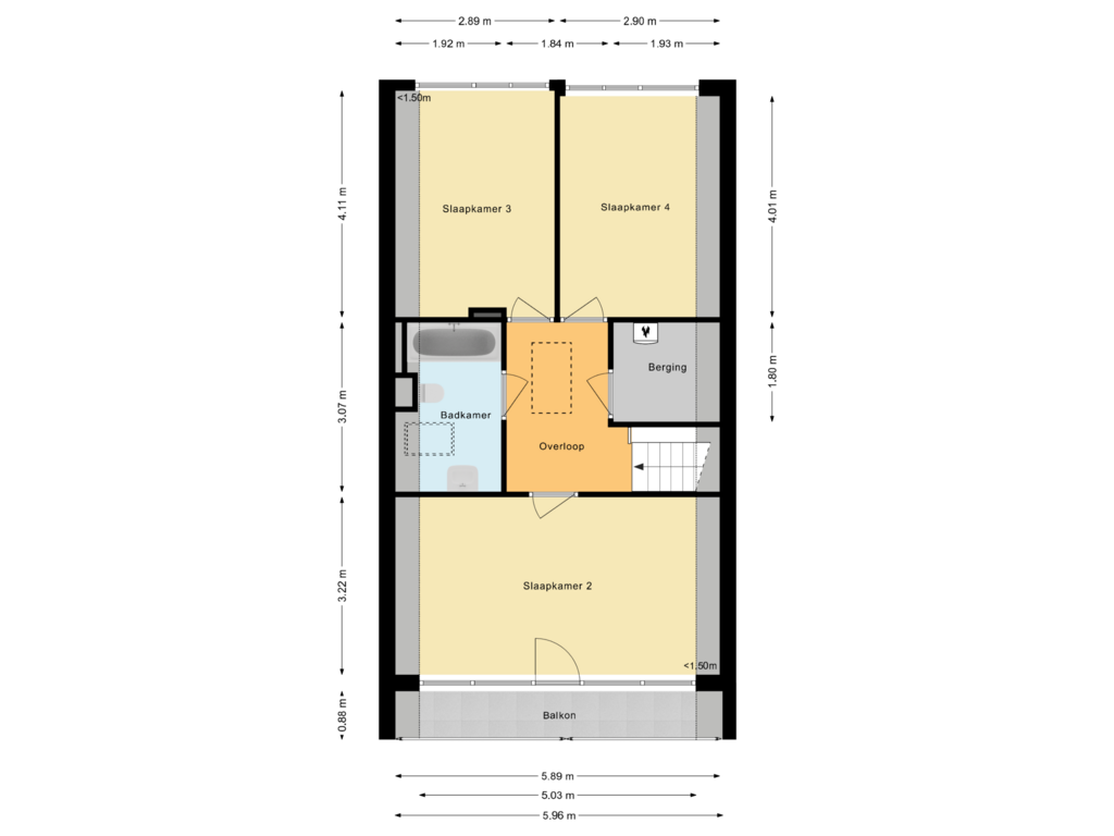 Bekijk plattegrond van Eerste verdieping van Slootakker 5