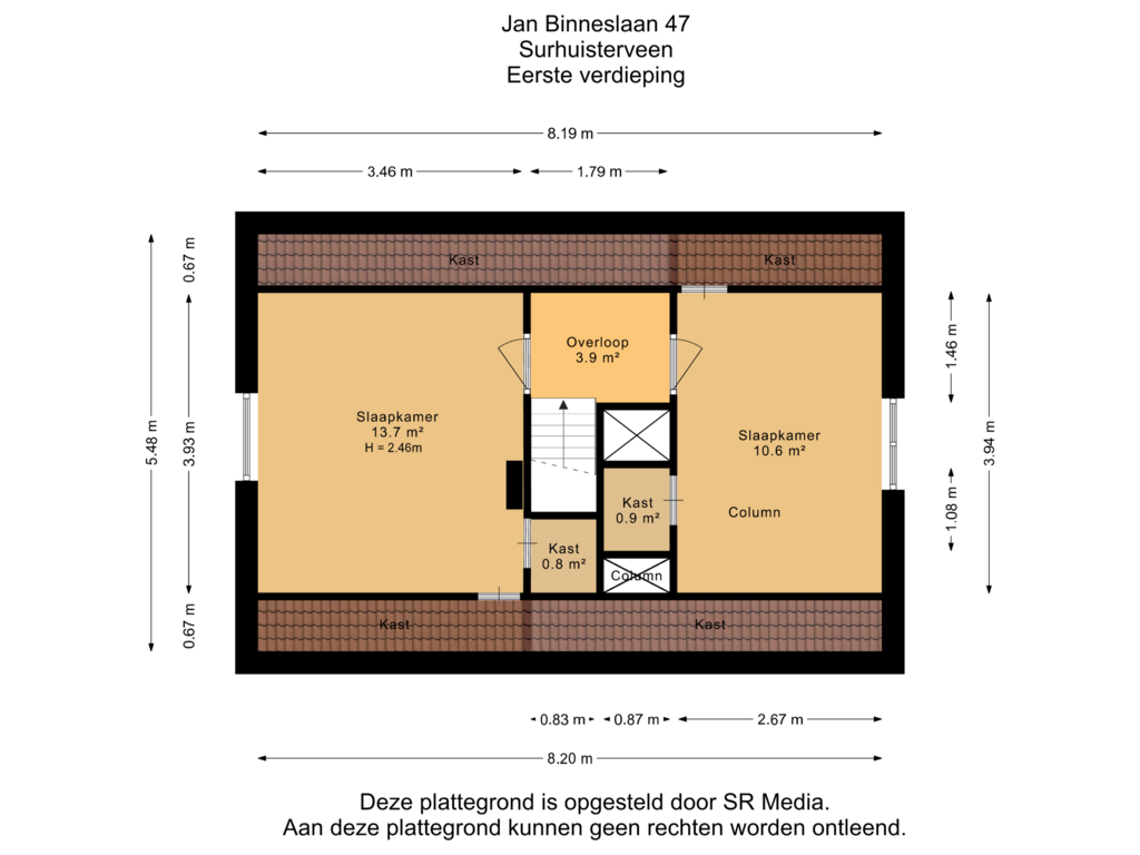 View floorplan of Eerste verdieping of Jan Binneslaan 47