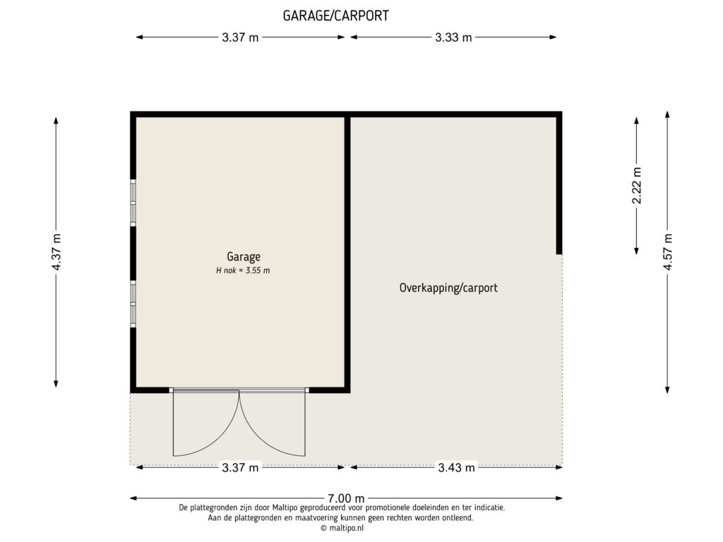 Bekijk plattegrond van Garage van Brouwersstraat 38