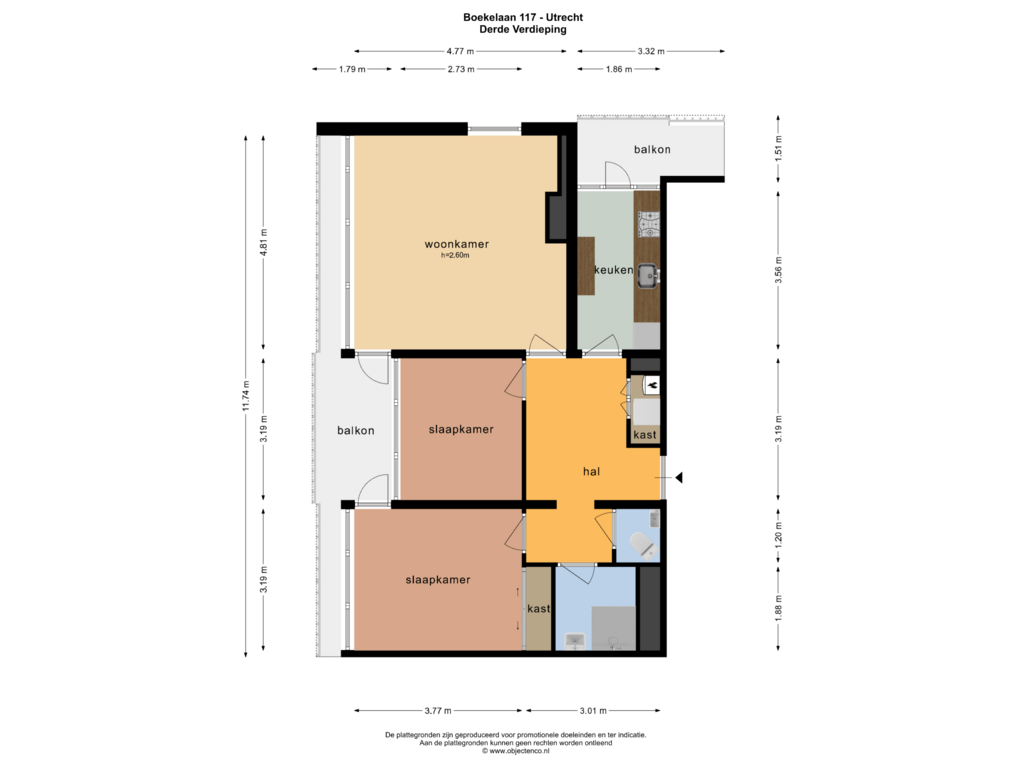 Bekijk plattegrond van Derde Verdieping van Boekelaan 117