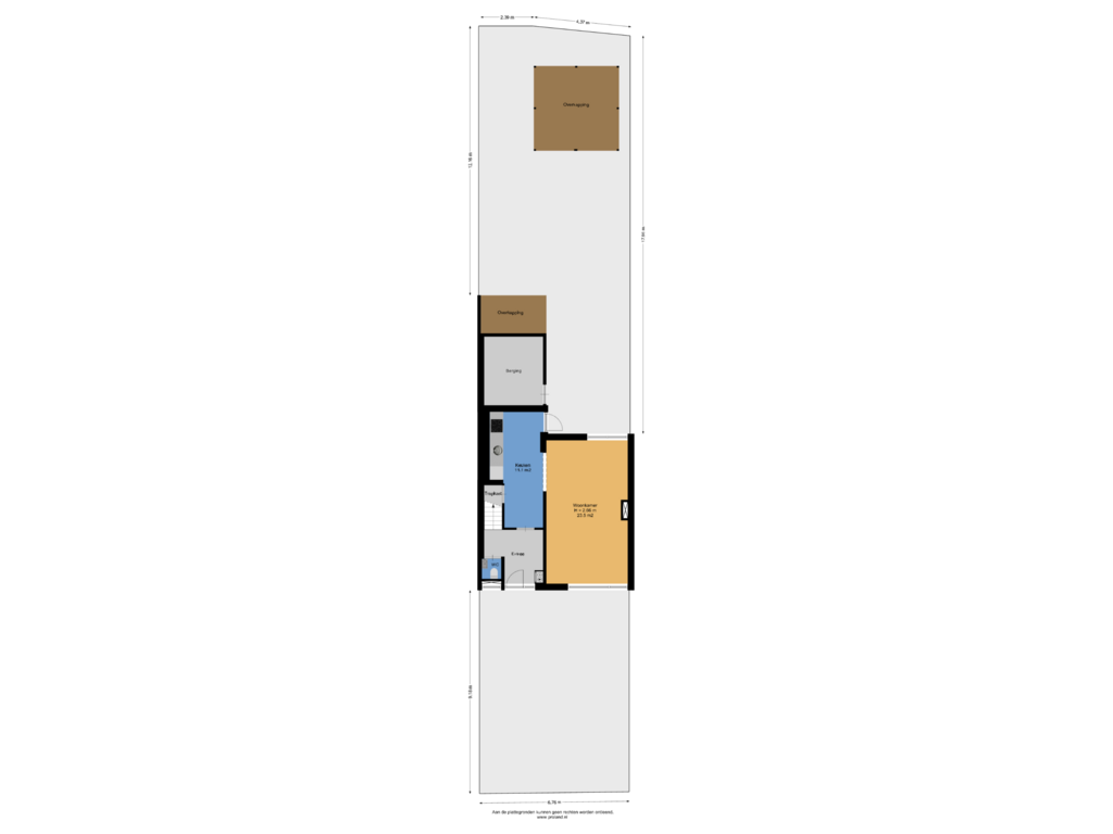 Bekijk plattegrond van Begane Grond Met Kavel van Meerstraat 195