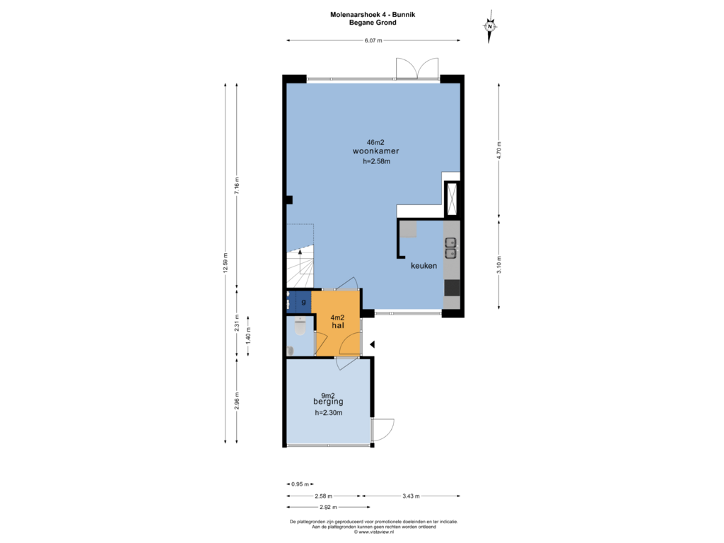 Bekijk plattegrond van BEGANE GROND van Molenaarshoek 4