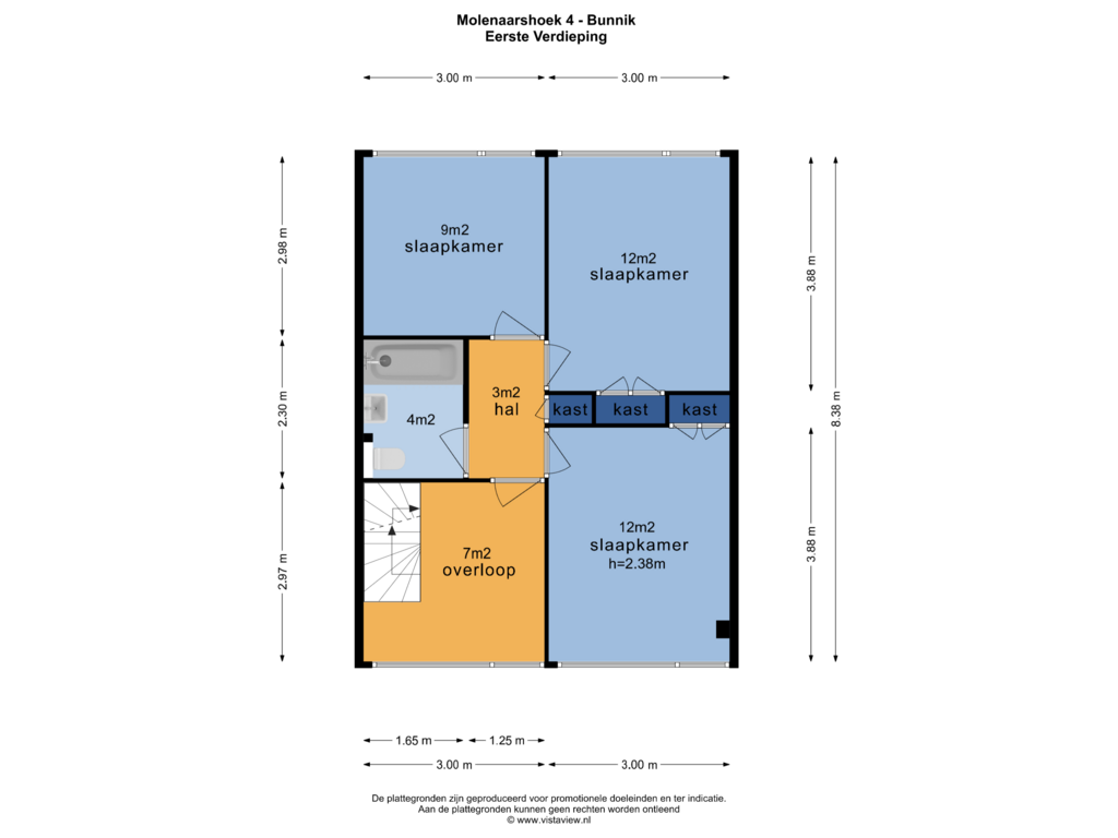 Bekijk plattegrond van EERSTE VERDIEPING van Molenaarshoek 4