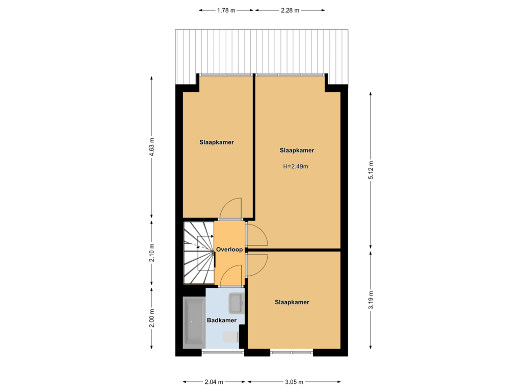 View floorplan of Eerste Verdieping of Het Fortuyn 11