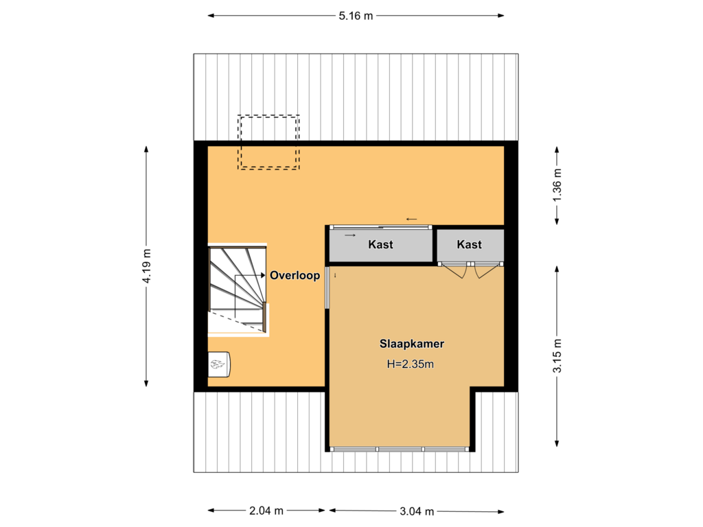 View floorplan of Tweede Verdieping of Het Fortuyn 11