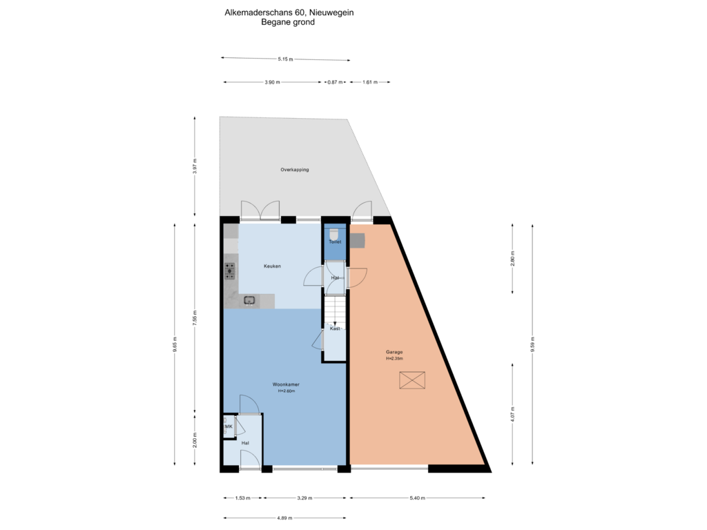 View floorplan of Begane grond of Alkemaderschans 60