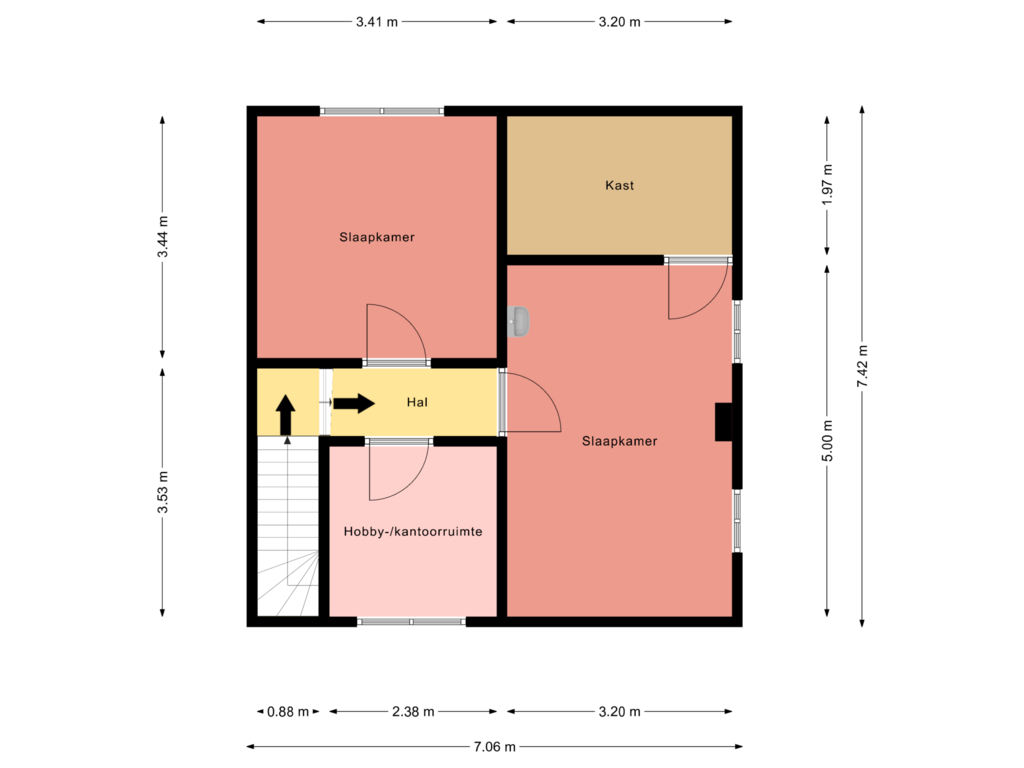 View floorplan of Eerste verdieping of Koningstraat 46