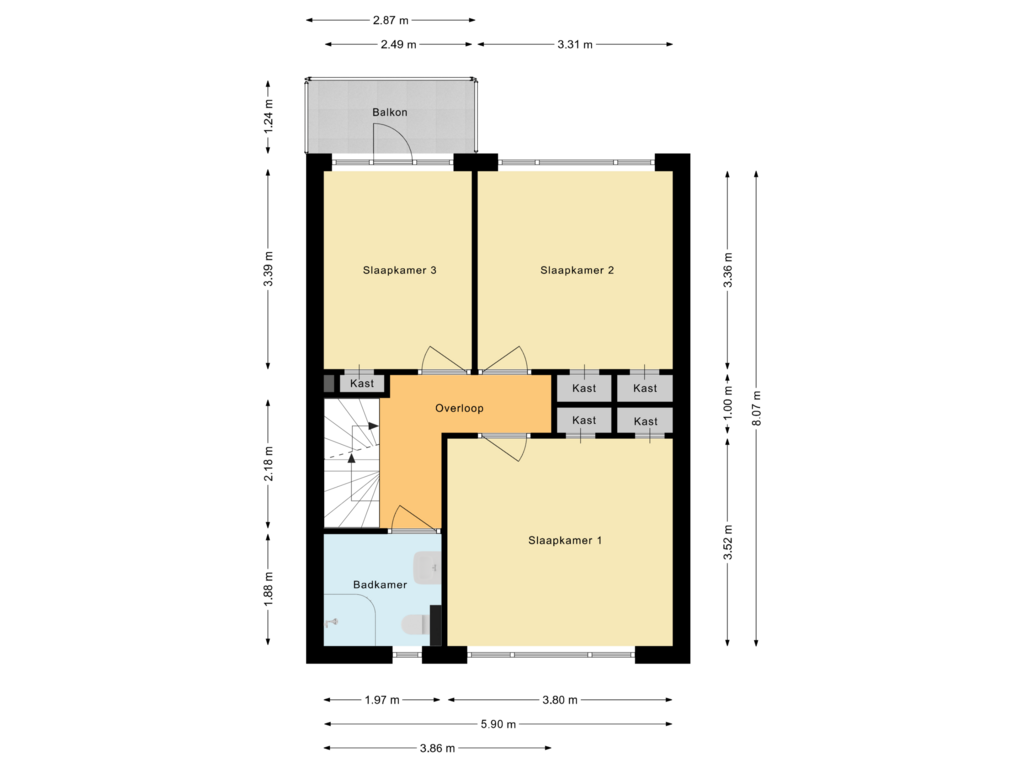 Bekijk plattegrond van Eerste verdieping van Nassaudreef 45