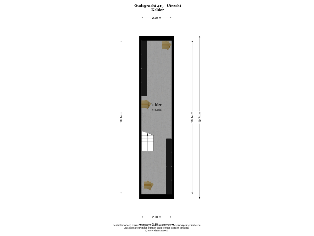 Bekijk plattegrond van Kelder van Oudegracht 413