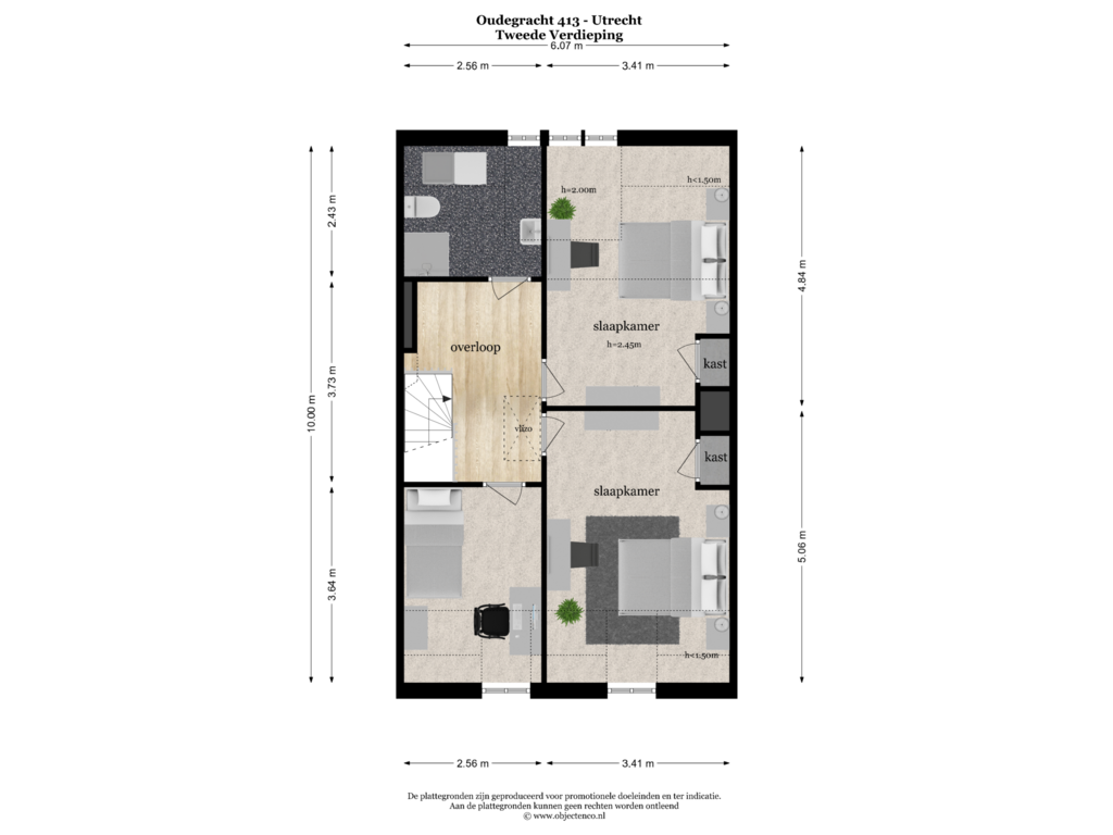 Bekijk plattegrond van Tweede Verdieping van Oudegracht 413