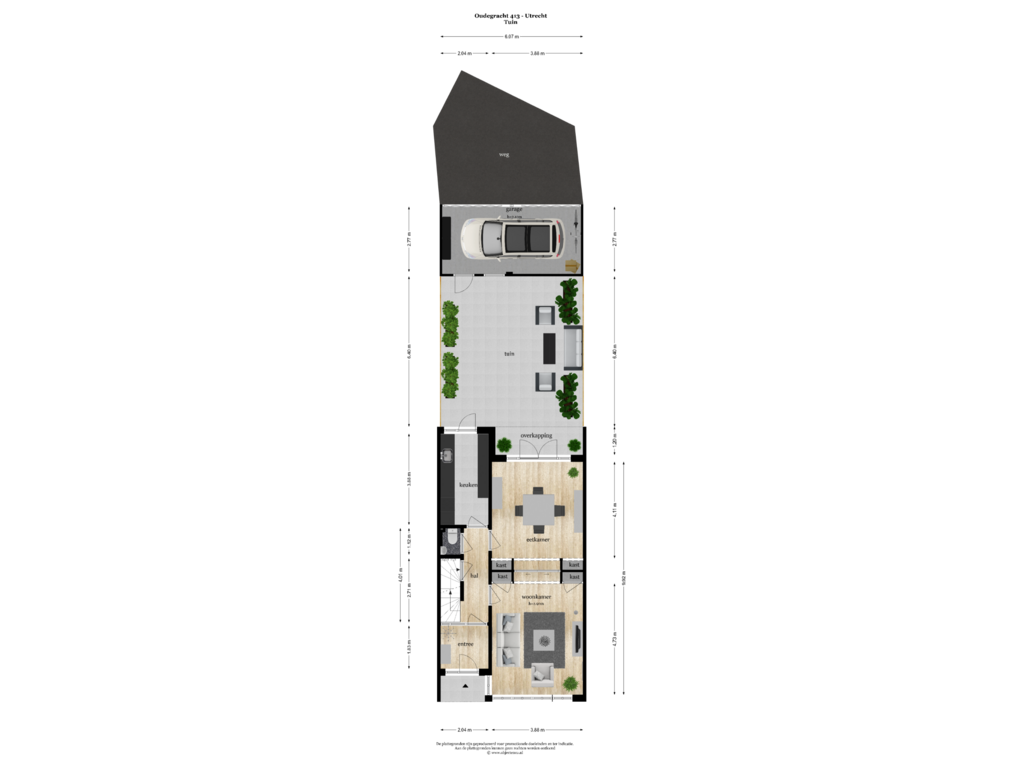 Bekijk plattegrond van Tuin van Oudegracht 413