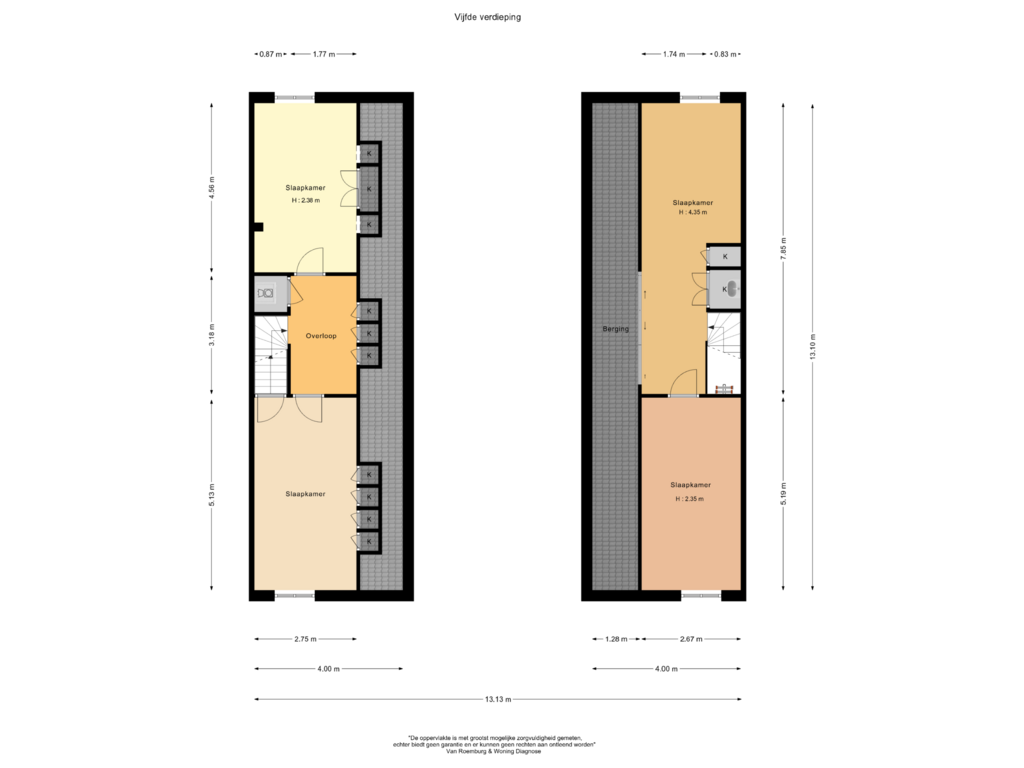 View floorplan of Vijfde verdieping of Zuiderplantsoen 56