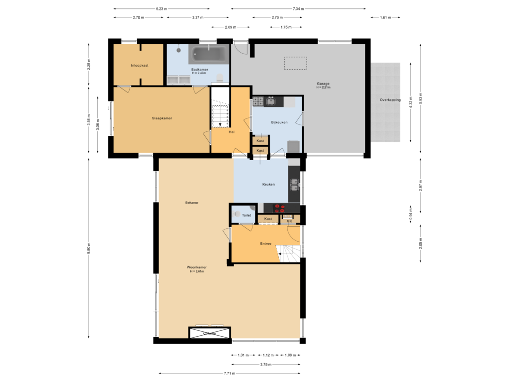 View floorplan of Begane grond of Vechtvliet 5