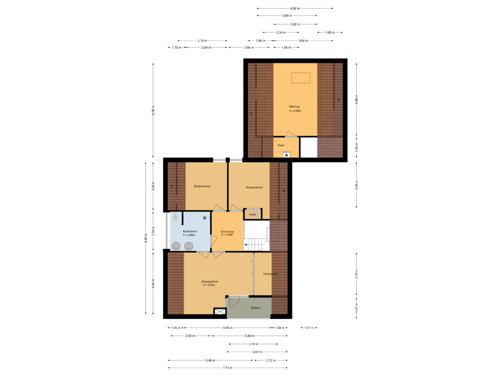 View floorplan of Eerste verdieping of Vechtvliet 5