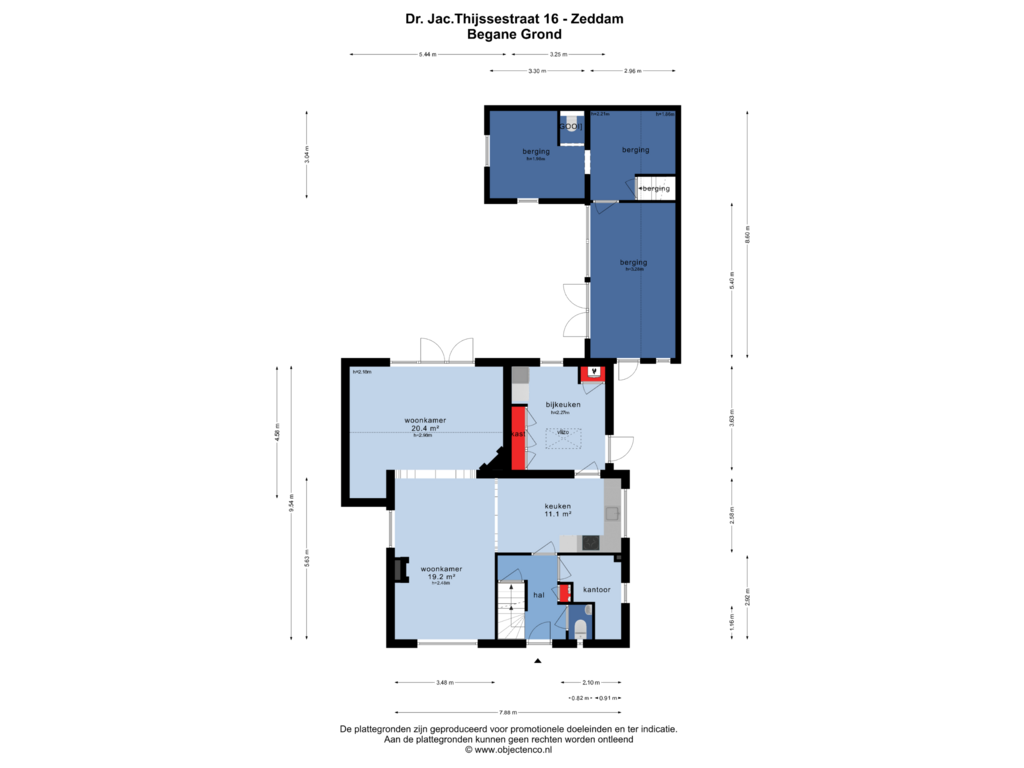 Bekijk plattegrond van BEGANE GROND van Dr Jac.Thijssestraat 16