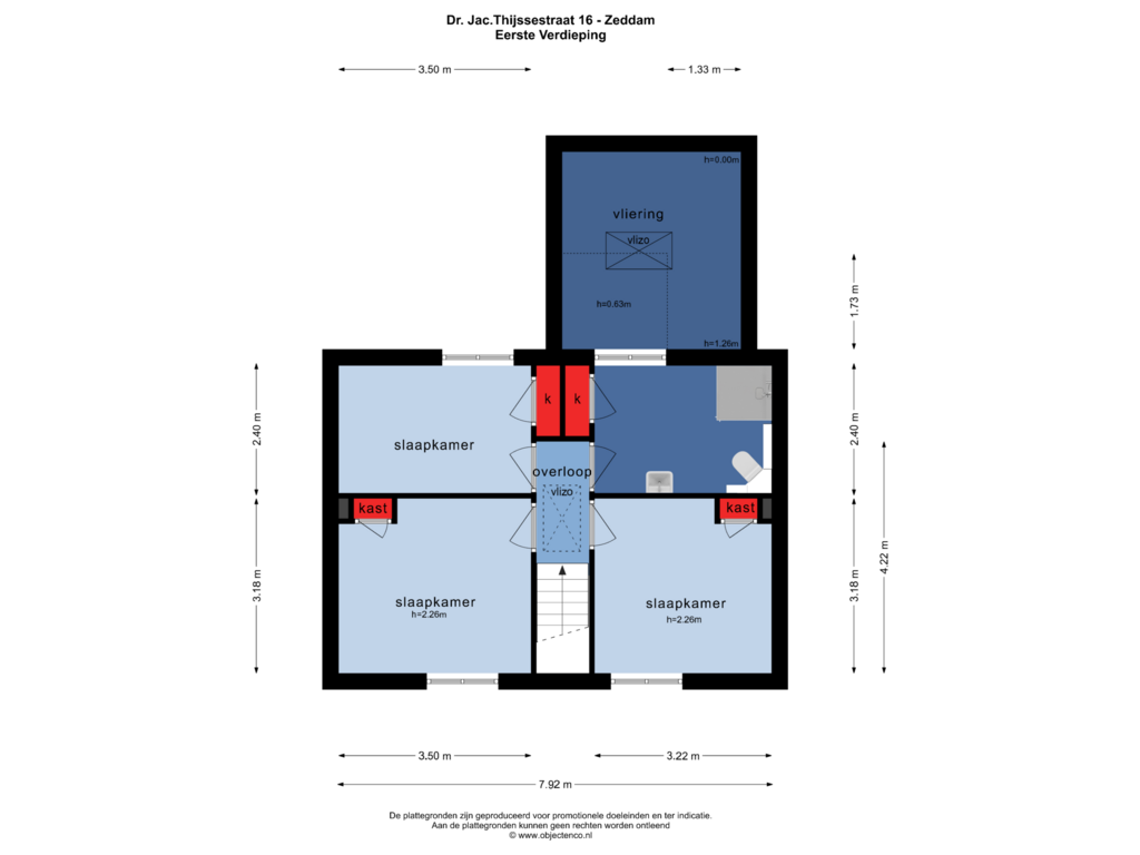 Bekijk plattegrond van EERSTE VERDIEPING van Dr Jac.Thijssestraat 16