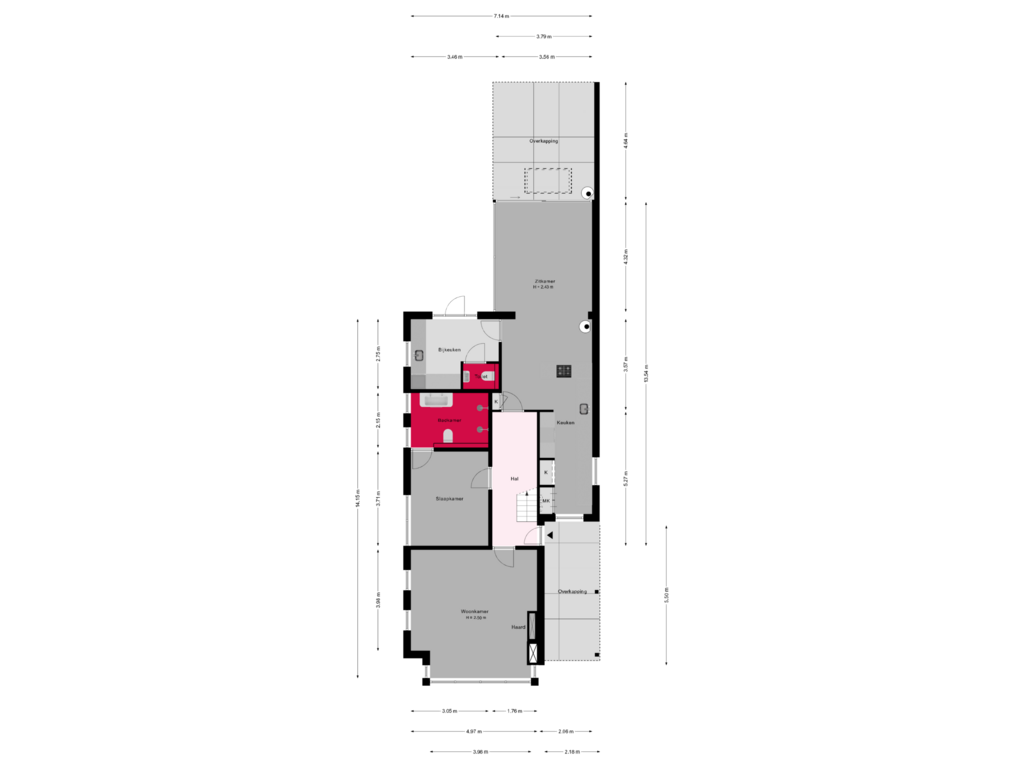 Bekijk plattegrond van Begane grond van Terborgseweg 13-B