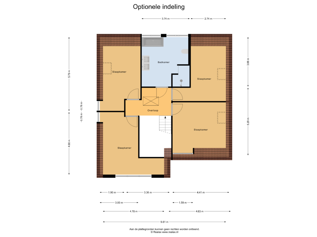 Bekijk plattegrond van Verdieping 1  Optionele indeling van Grooterkamp 3