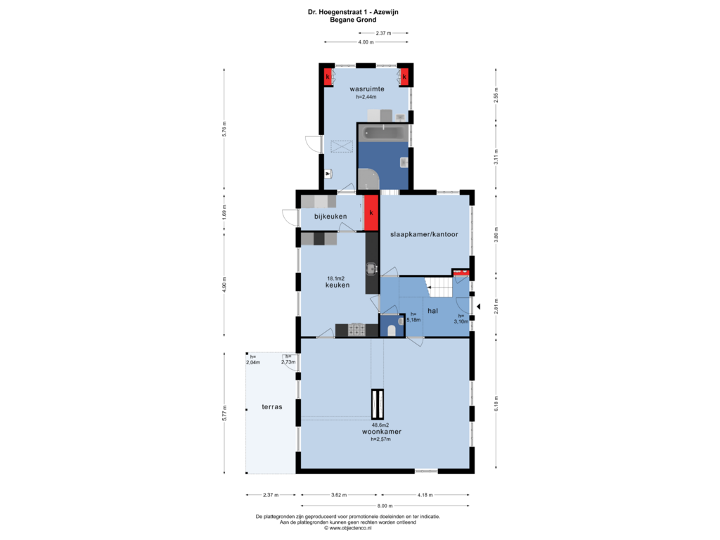 View floorplan of Begane Grond of Dr Hoegenstraat 1