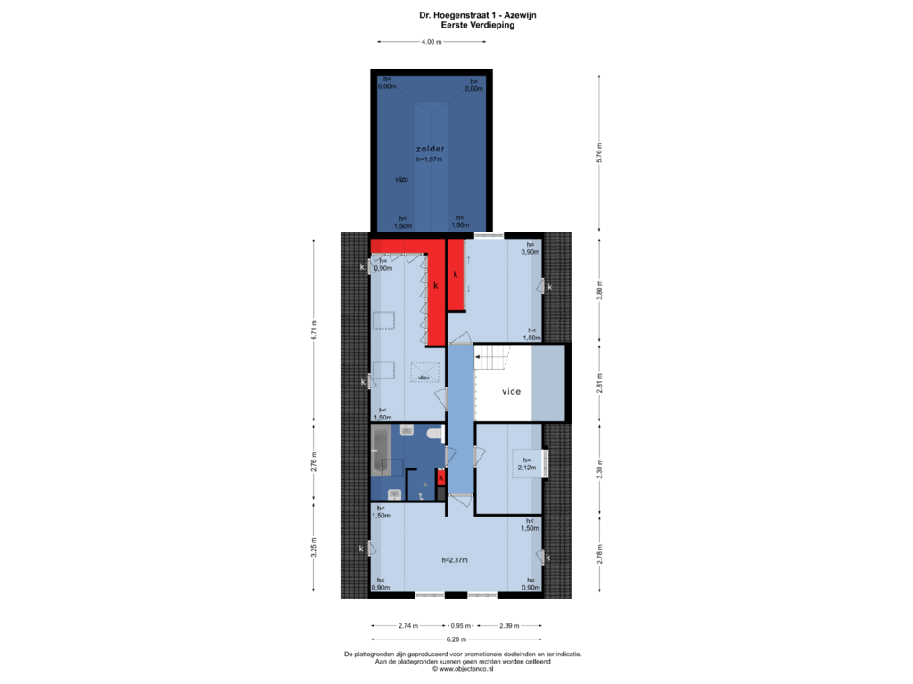 View floorplan of Eerste Verdieping of Dr Hoegenstraat 1