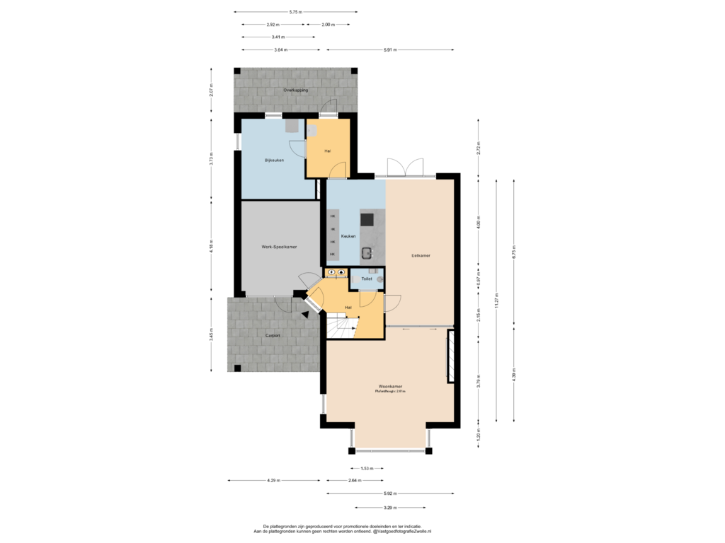 View floorplan of Begane grond of Weidelanden 21