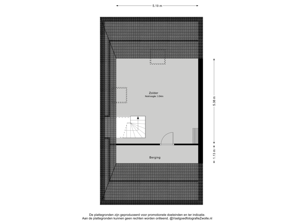 View floorplan of 2e verdieping of Weidelanden 21