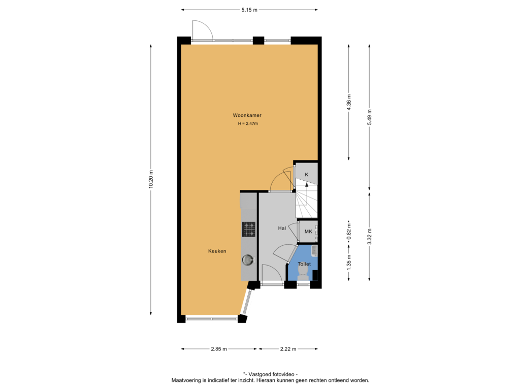 Bekijk plattegrond van Begane grond van De Gasperisingel 33