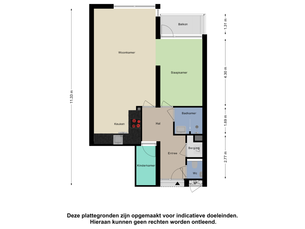 View floorplan of Appartement of Graan voor Visch 16142