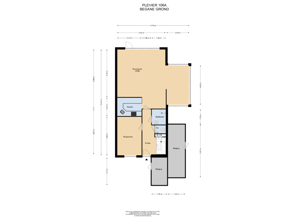 Bekijk plattegrond van Begane grond van Plevier 106-A