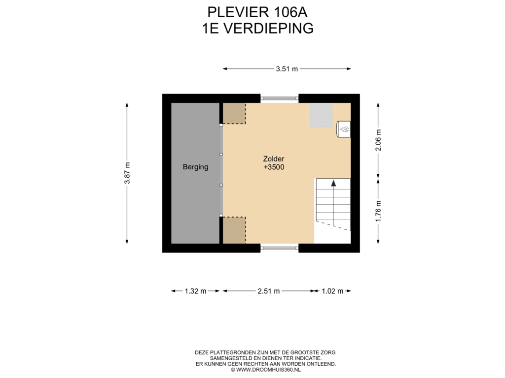 Bekijk plattegrond van 1E Verdieping van Plevier 106-A