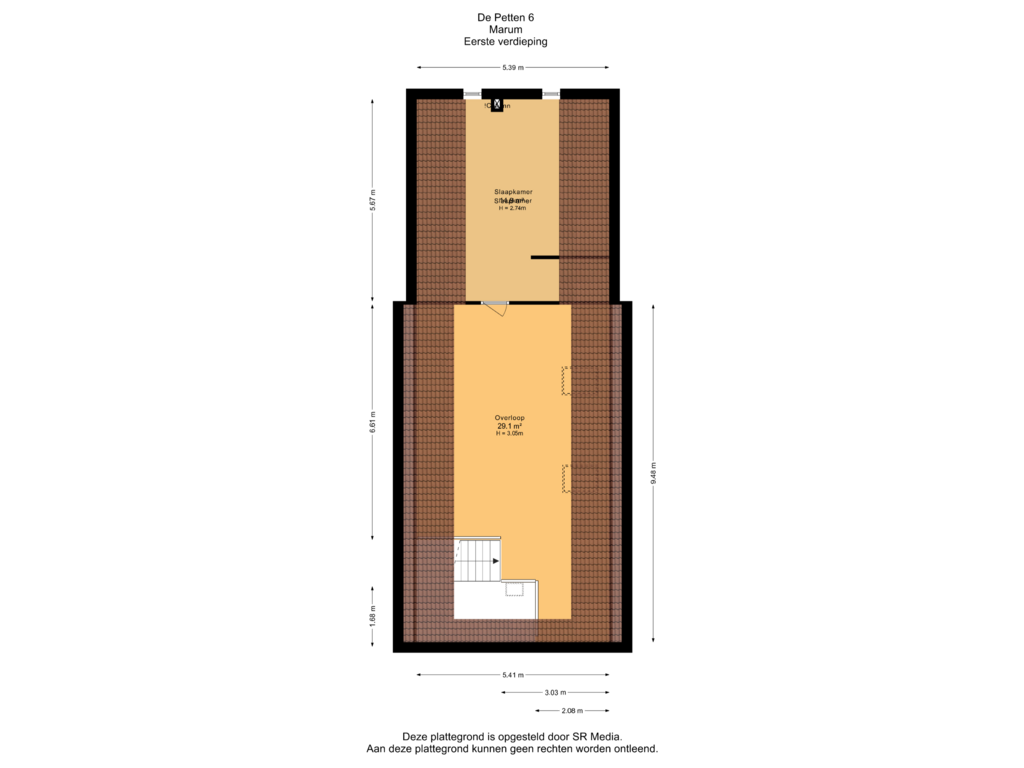 Bekijk plattegrond van Eerste verdieping van De Petten 6