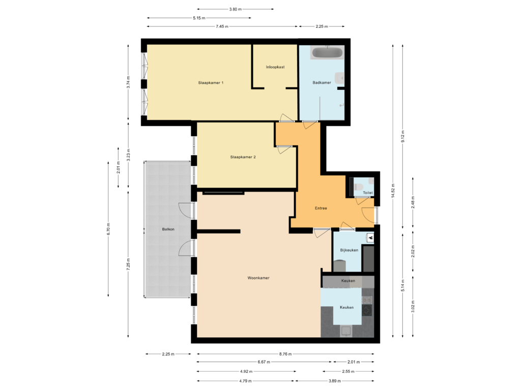 View floorplan of Appartement of Bomschuitstraat 3