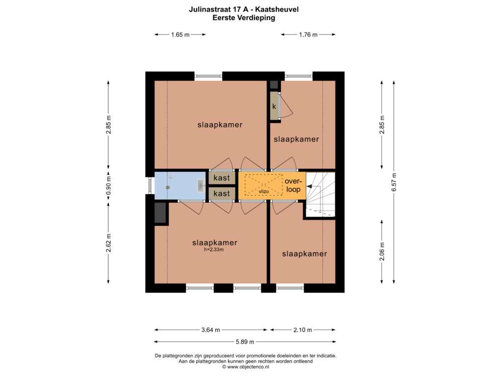 Bekijk plattegrond van EERSTE VERDIEPING van Julianastraat 17-A