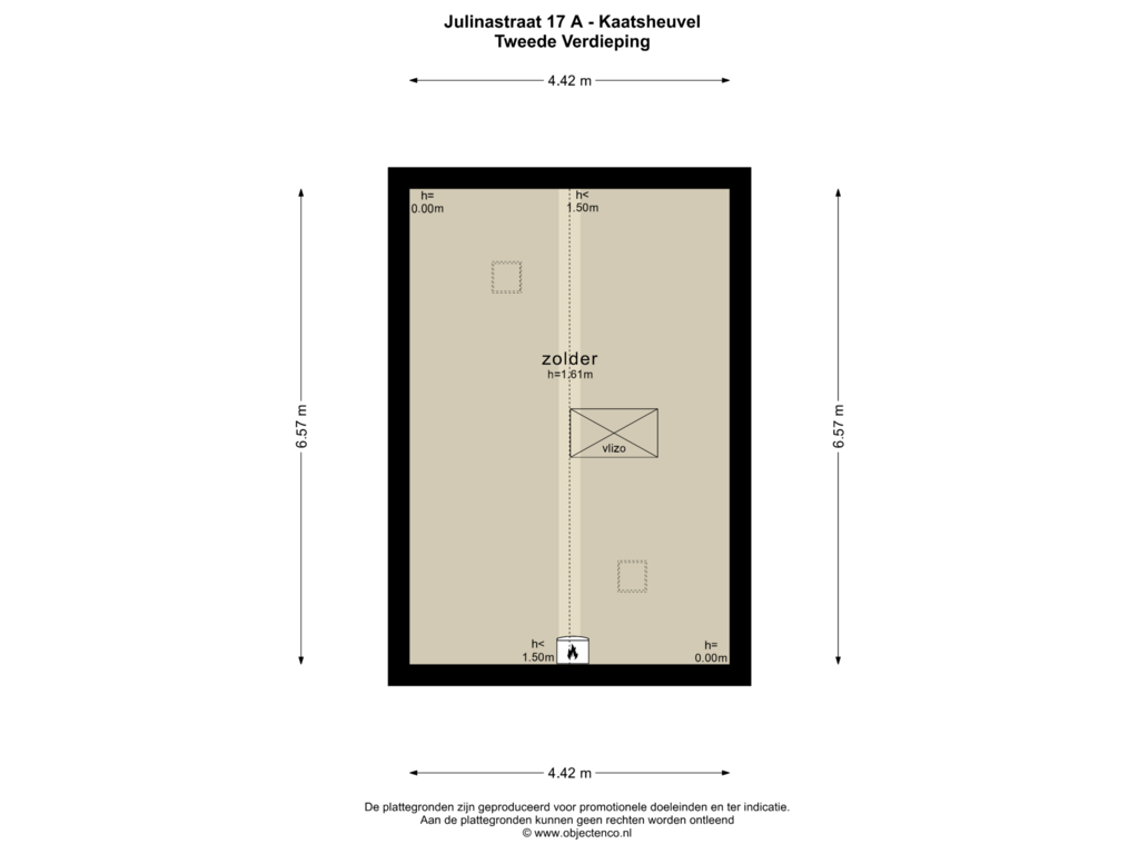 Bekijk plattegrond van TWEEDE VERDIEPING van Julianastraat 17-A