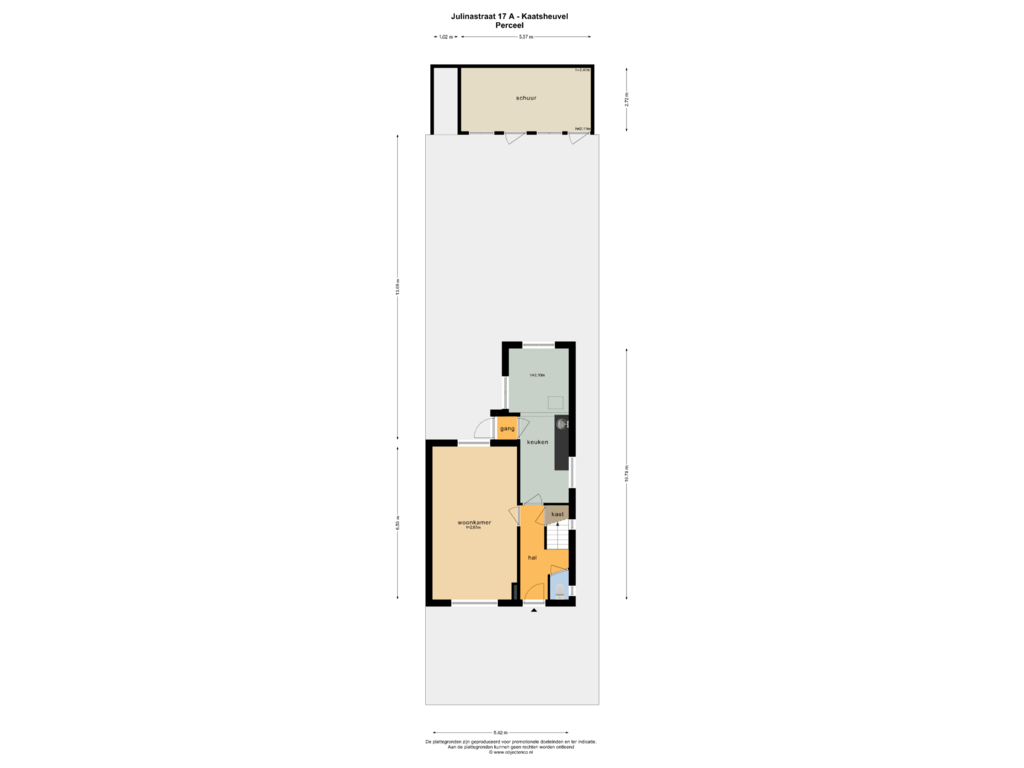 Bekijk plattegrond van PERCEEL van Julianastraat 17-A