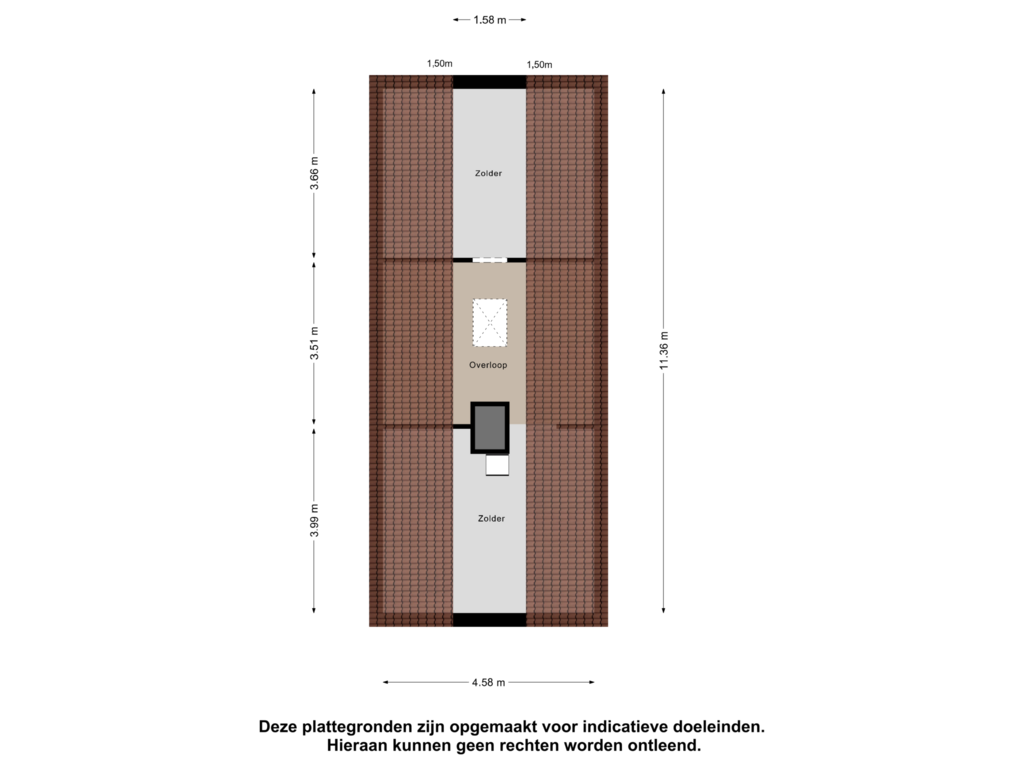 View floorplan of Zolder of Johan Bastingstraat 1