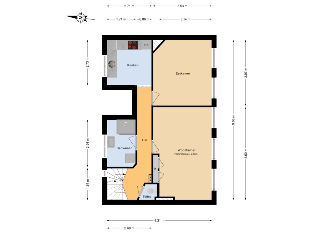 Bekijk plattegrond van 2e verdieping		 van Bree 17-C