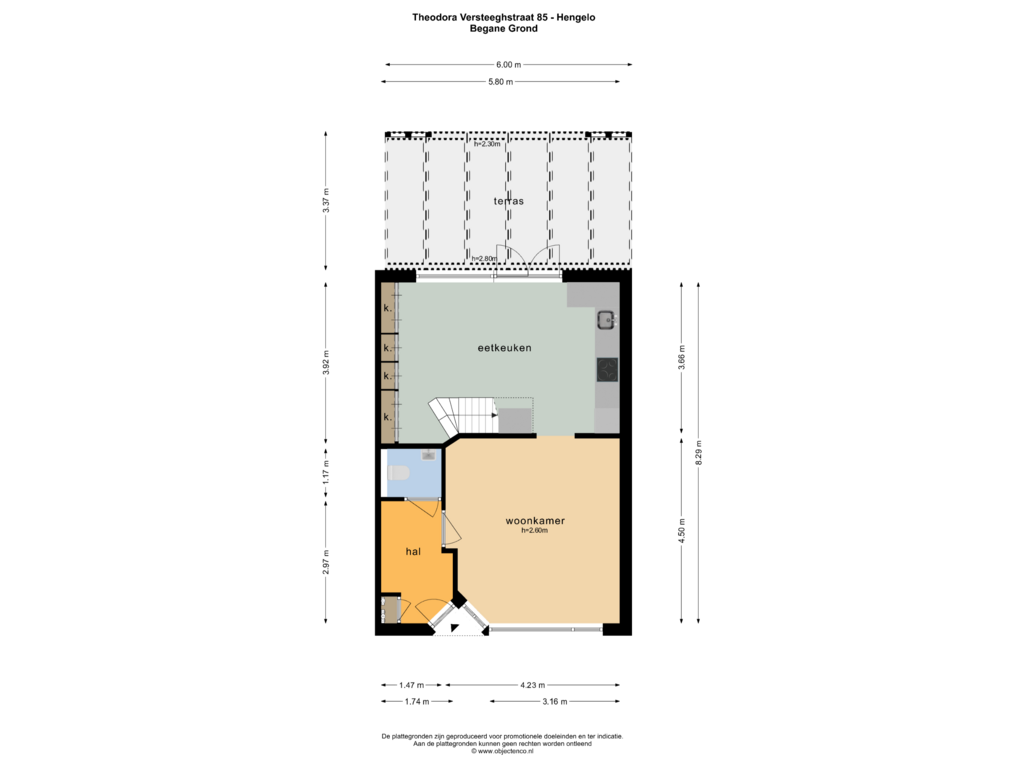 Bekijk plattegrond van BEGANE GROND van Theodora Versteeghstraat 85