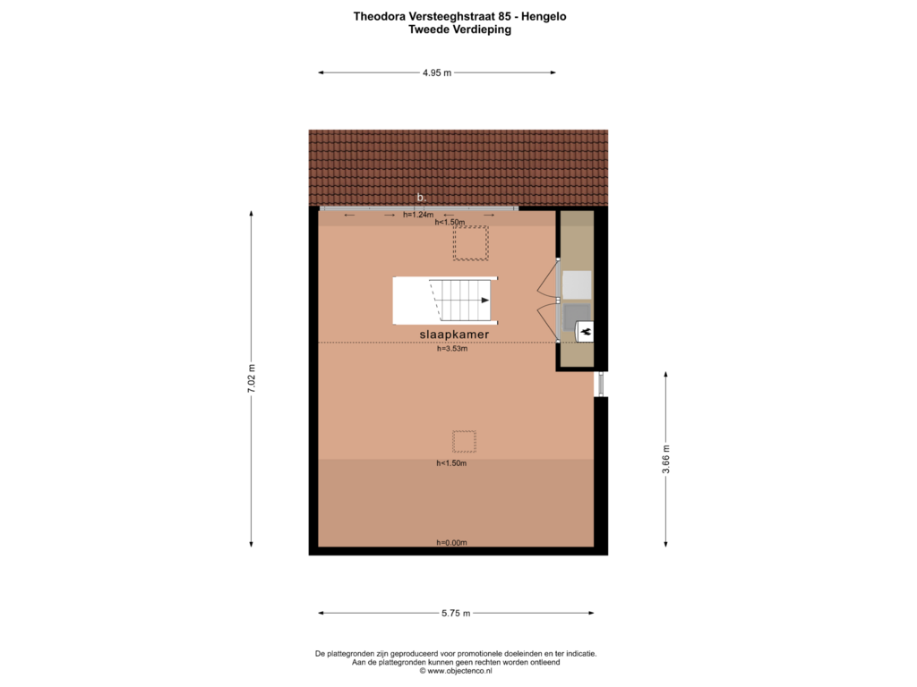 Bekijk plattegrond van TWEEDE VERDIEPING van Theodora Versteeghstraat 85