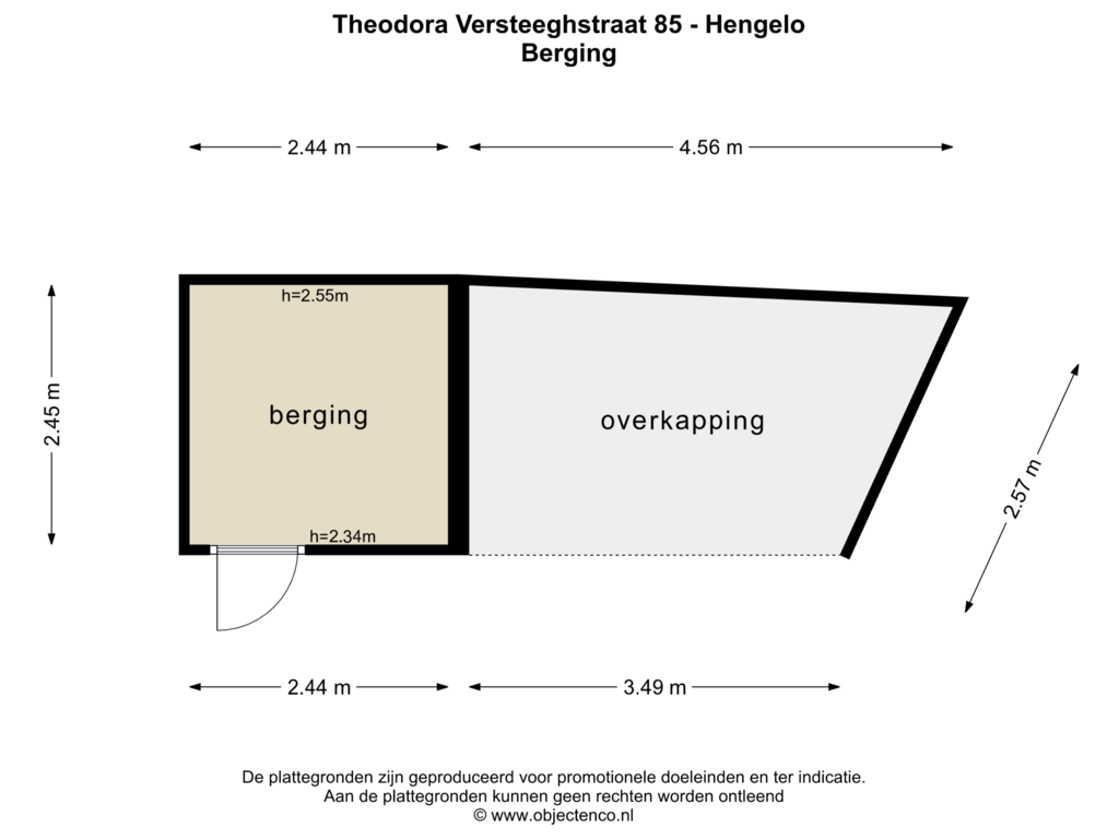 Bekijk plattegrond van BERGING van Theodora Versteeghstraat 85