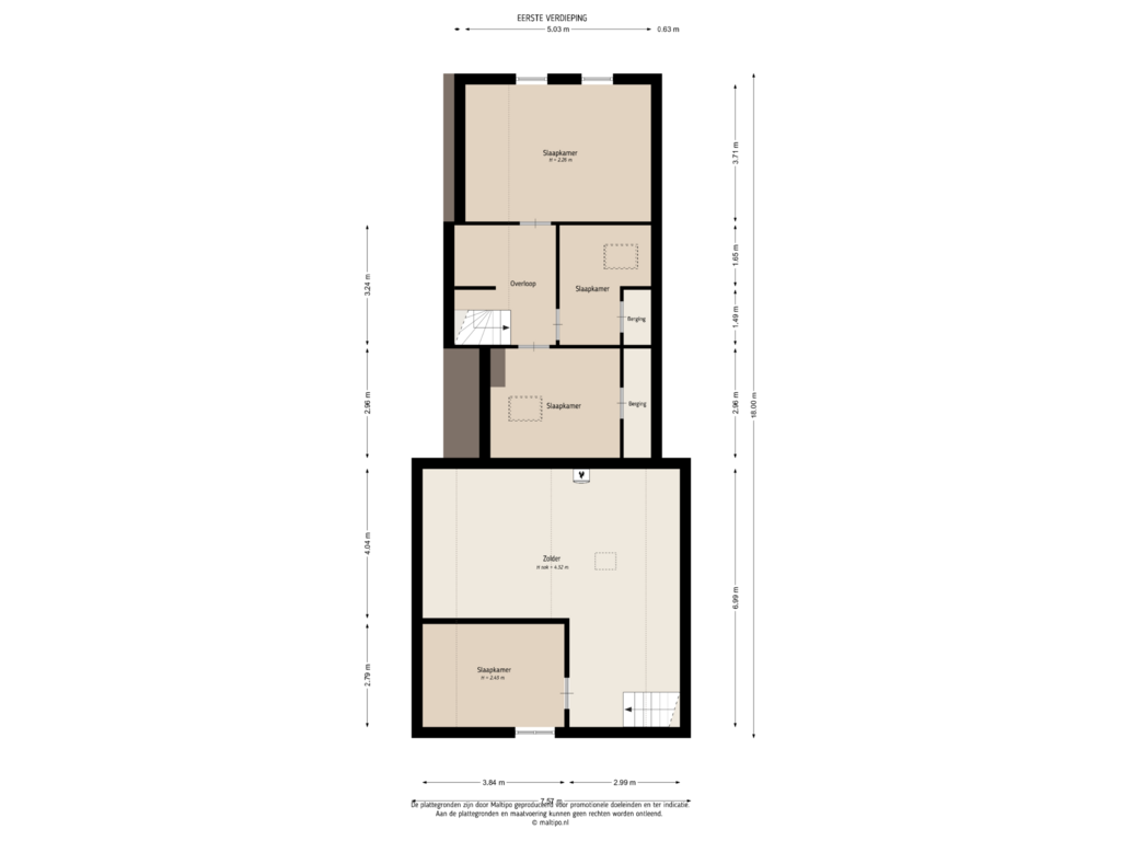 Bekijk plattegrond van Eerste verdieping van Greffelingsestraat 63