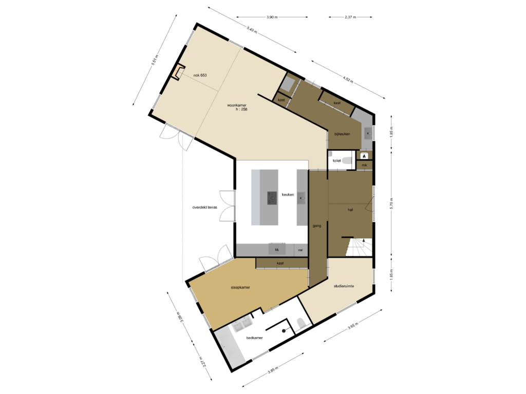 Bekijk plattegrond van begane grpnd van Huiswei 4