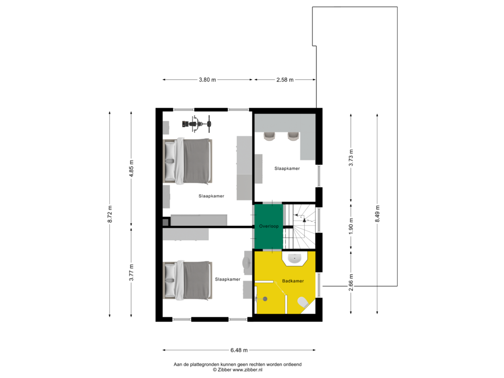 View floorplan of Eerste verdieping of Keizersweg 30