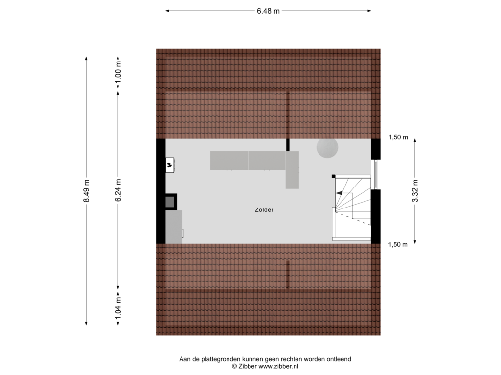 View floorplan of Zolder of Keizersweg 30